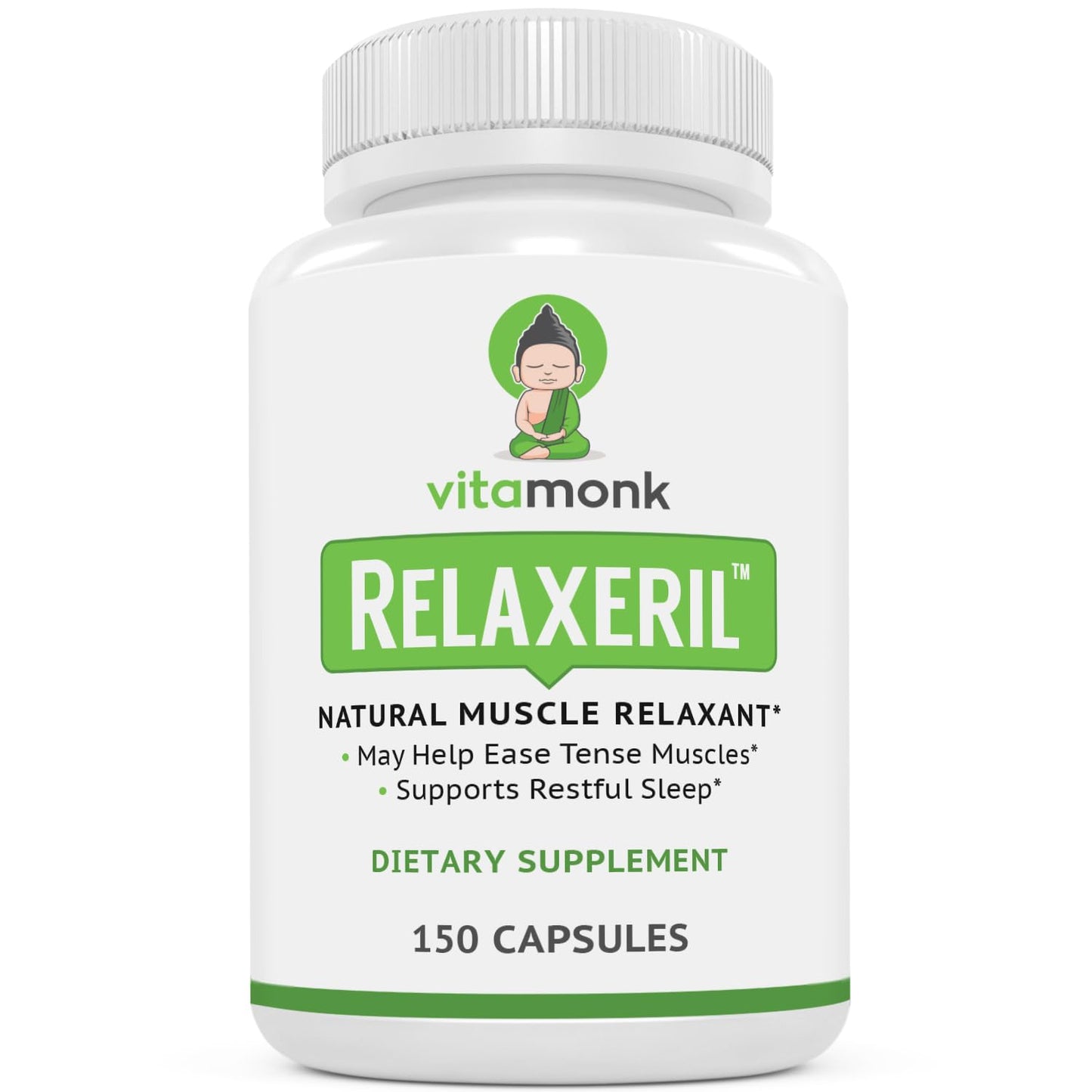 VitaMonk Relaxeril™ All-Natural Muscle Relaxer - Muscle Relaxer Supplement - Complete Muscle Relaxing Formula - Maple Wellness Supplements