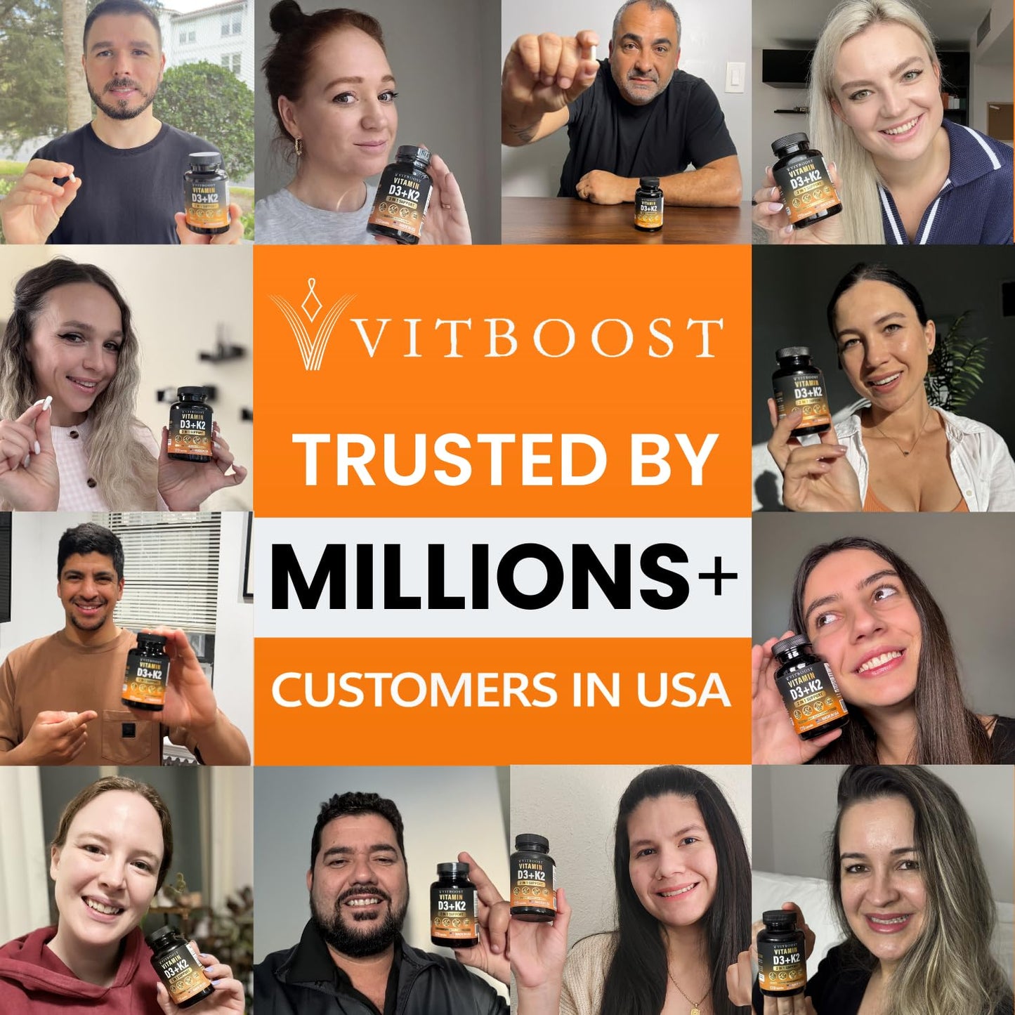 VITBOOST Vitamin D3 K2 Complex - Easy to Swallow - Vitamin D (D3) 5000 IU (125 mcg) & K2(MK-7) 90 mcg | Non-GMO | Gluten-Free - Maple Wellness Supplements