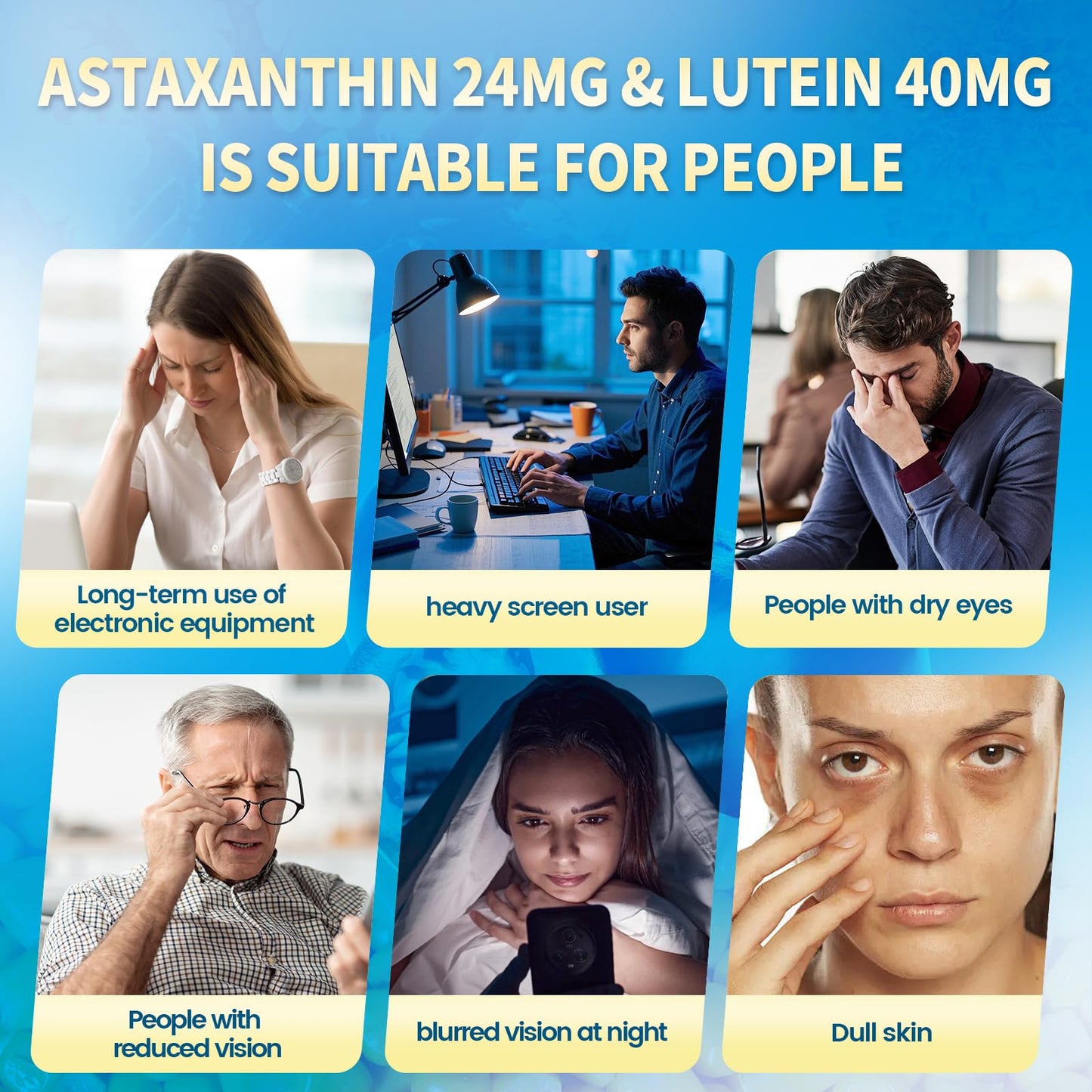 VivoNu 14-in-1 Astaxanthin 24mg & Lutein 40mg with Zeaxanthin Supplements, 6 Month Supply, Fresh Microalgae Source, Gluten Free Non-GMO, Supports Eye - Maple Wellness Supplements