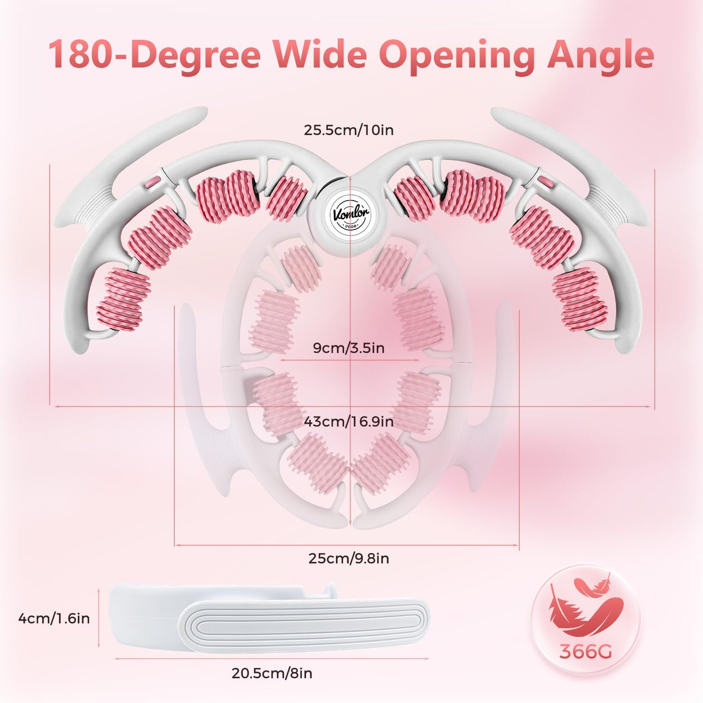 VOMLOR Cellulite Massage Roller - Lymphatic Drainage Tool for Deep Tissue Fascia Massage - Muscle Roller for Legs & Buttocks, Anti-Cellulite Massager for Body Contouring and Skin Smoothing - Maple Wellness Supplements