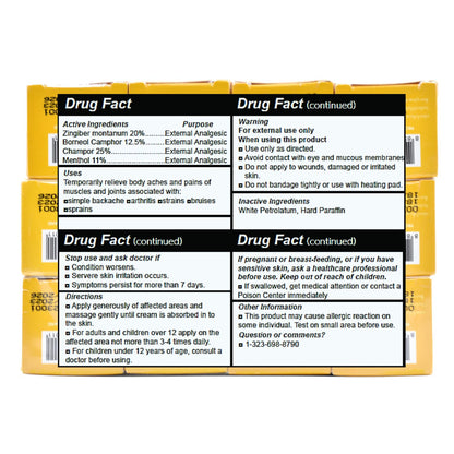 Wang Prom Herbal Balm 5gram Travel Package (Pack of 12) (Yellow) - Maple Wellness Supplements