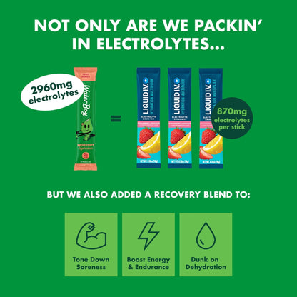 Waterboy Workout Hydration | 2,960mg Sugar Free Electrolyte Powder Packets | L-Glutamine + Vitamins | No Sugar, All Natural, Gluten Free (Variety) - Maple Wellness Supplements
