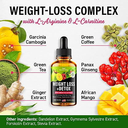 Weight Loss Drops Natural Detox Made in USA - Diet Drops for Fat Loss - Effective Appetite - Maple Wellness Supplements