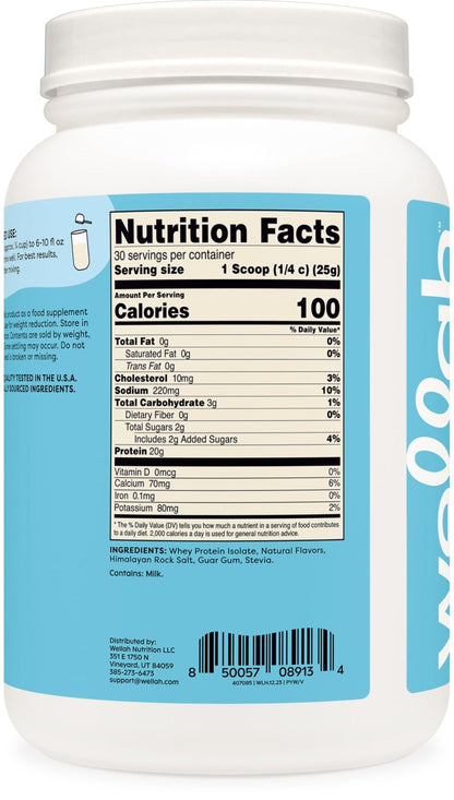 Wellah Your Whey (30 Servings, Vanilla) - Whey Protein Isolate Protein - Maple Wellness Supplements