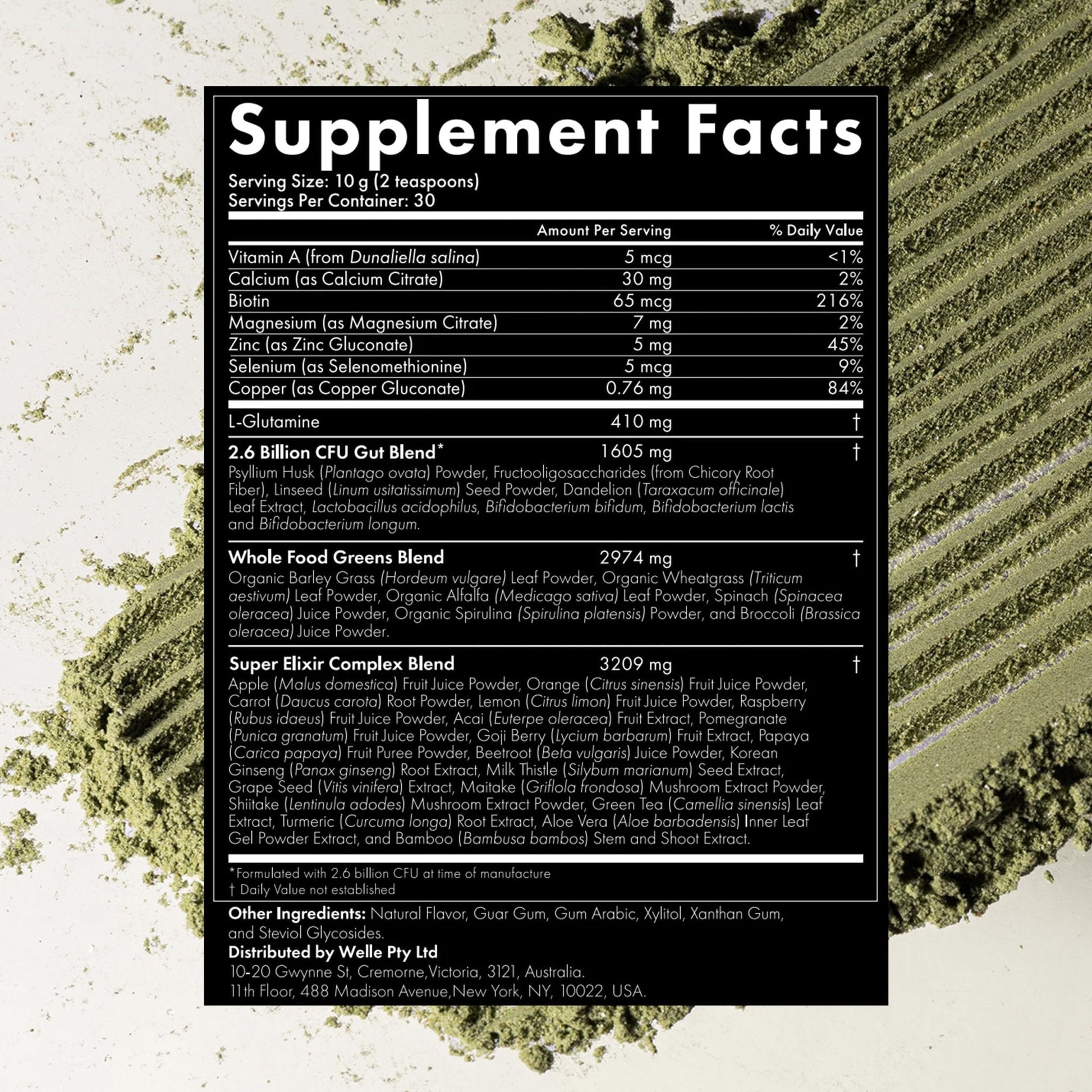 WelleCo The Super Elixir Daily Greens Powder, Probiotic Drink Mix with Whole Foods, Gluten Free, Vegan Gut Health Powder, Energy, Immunity, Healthy Skin, Hair & Nails (Jar, Blood Orange) - Maple Wellness Supplements