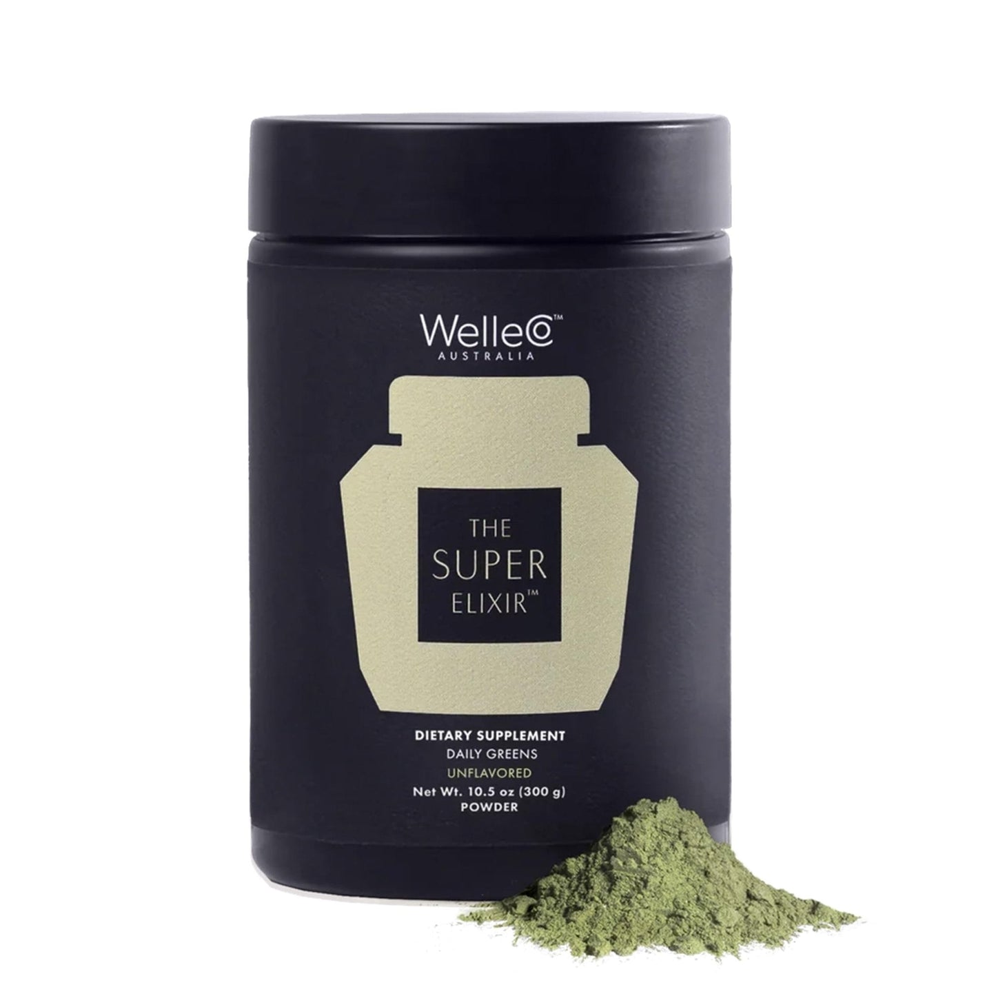 WelleCo The Super Elixir, Daily Greens Powder with Probiotics, Superfoods & Whole Foods, Unflavored Drink Mix for Gut Health, Immunity, Energy, Skin & Hair, 10.5oz Jar - Maple Wellness Supplements