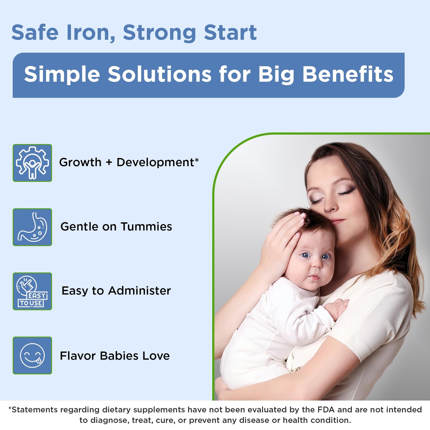 Wellements Organic Iron Drops for Newborn+ Babies (1 Fl Oz) - Cherry Flavor Liquid Iron Supplement for Infants - Toddler Iron Supplement for Kids (4months+ to 3 Years) - Maple Wellness Supplements