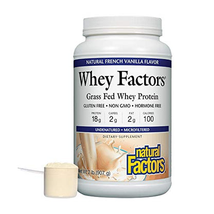 Whey Factors by Natural Factors, Grass Fed Whey Protein Concentrate, Aids Muscle - Maple Wellness Supplements