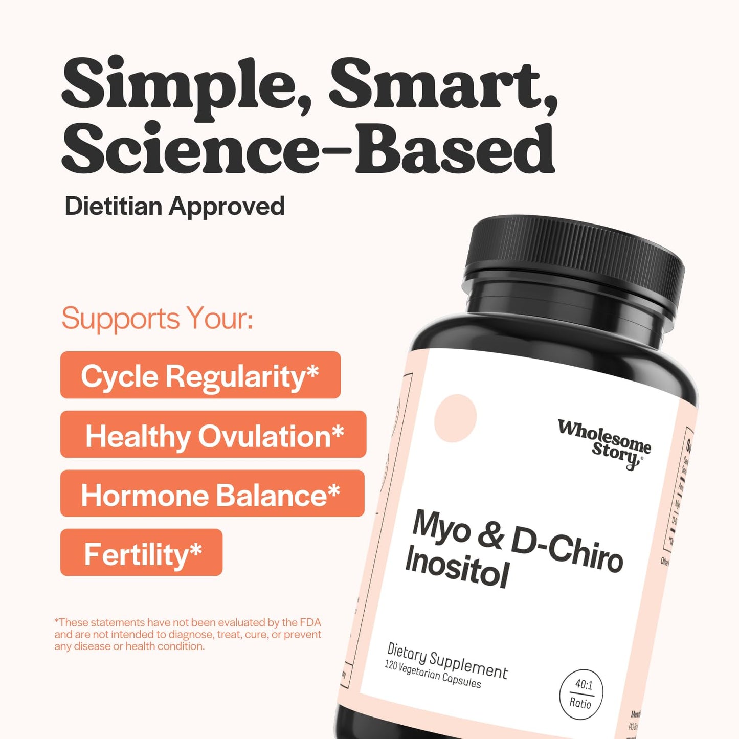 Wholesome Story Myo-Inositol & D-Chiro Inositol Supplement for Women | Fertility Supplements for Hormonal Balance & Ovarian Health Support - Maple Wellness Supplements