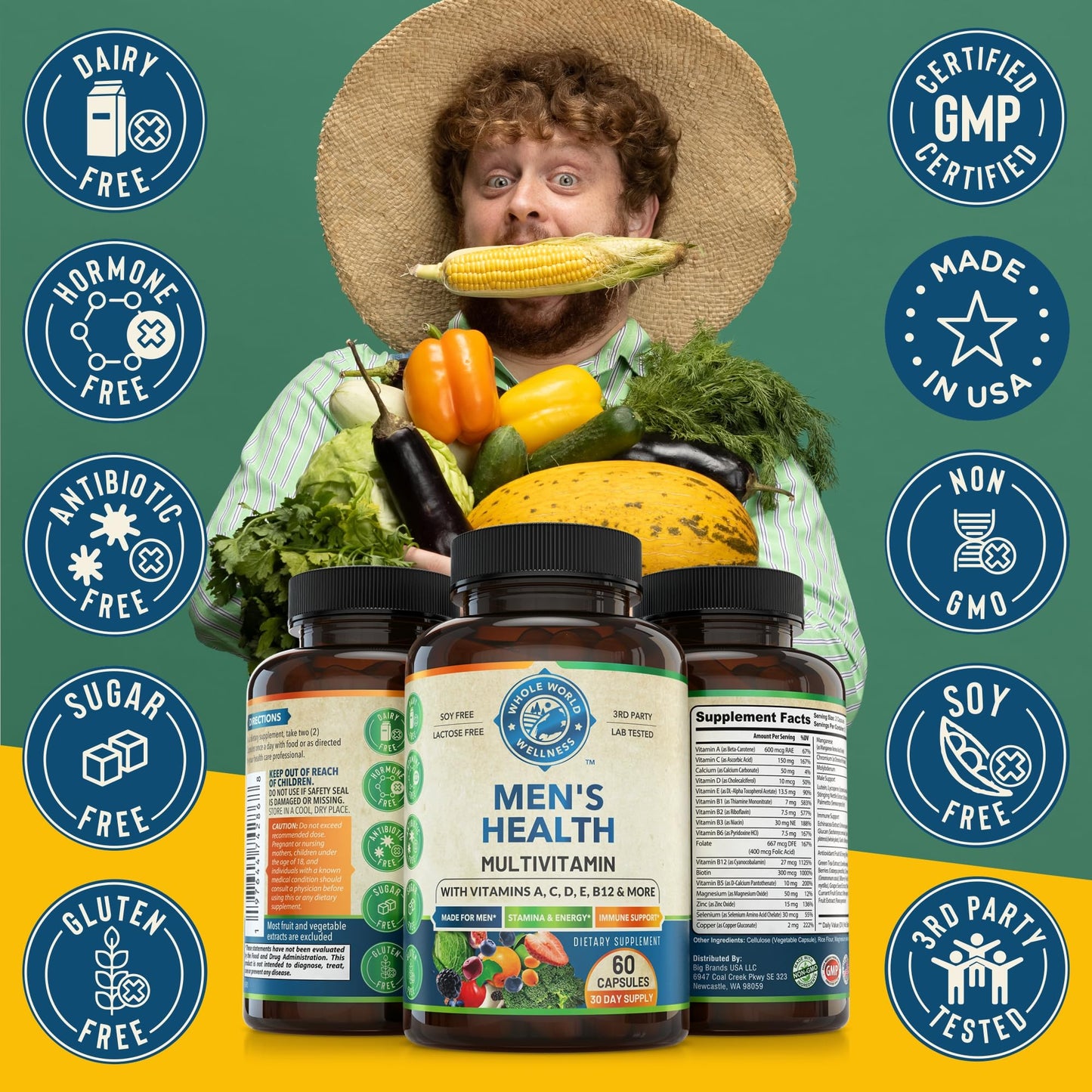 Womens Daily Multivitamins & Mens Daily Multivitamins Bundle (One Bottle Each) - Supports Holistic Wellness, Including Energy & Focus. Multivitamin & Multimineral Blend. Made in The USA. - Maple Wellness Supplements
