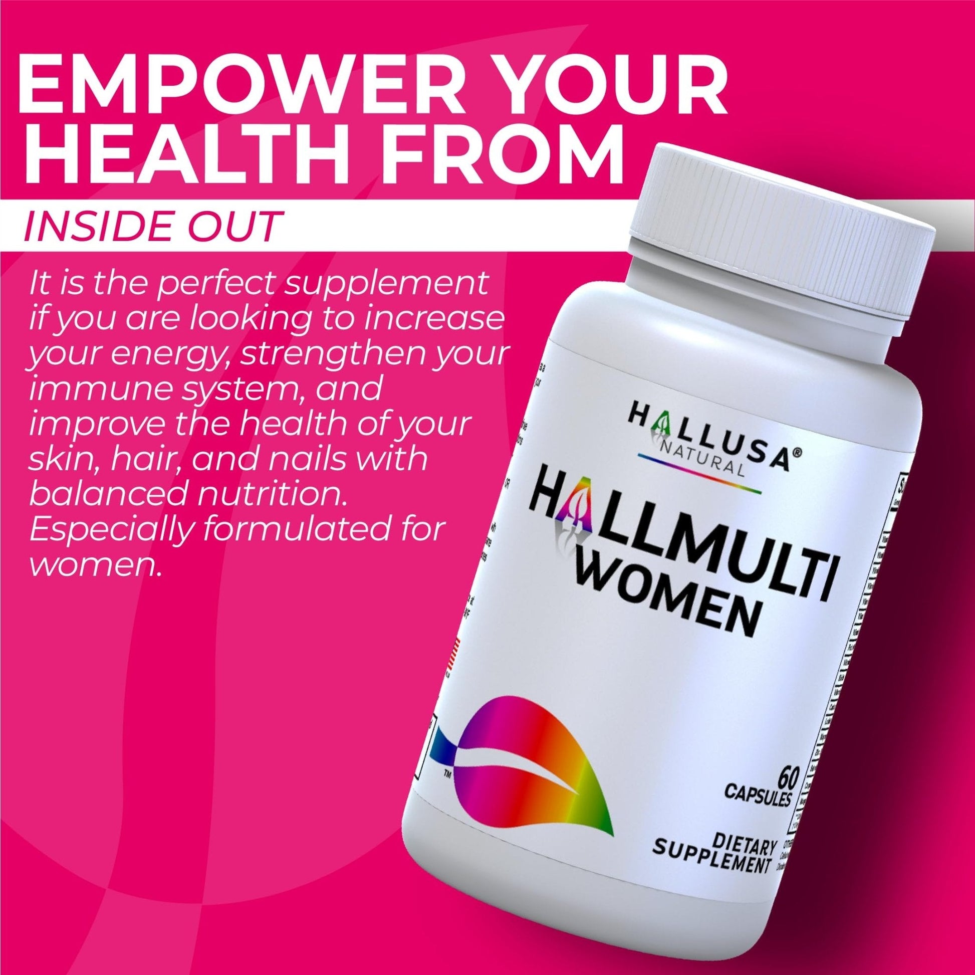 Women’s Multivitamin 18+ Vitamins & Minerals | Biotin, Folic Acid, Zinc, Calcium, Magnesium & Vitamin D | Hair, Skin & Nails Support, Energy - Maple Wellness Supplements