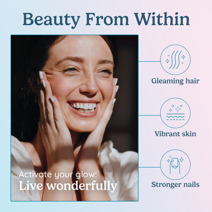 WONDERCOW Hair Skin and Nails Vitamins w/Bovine Colostrum, Collagen, Hyaluronic Acid, Biotin, Zinc, & Lactoferrin┃Supports Faster Hair Growth, Stronger Nails and Glowing Skin (30 Servings, Capsule) - Maple Wellness Supplements