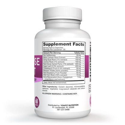 YouFit Nutrition Menopause Relief Capsules for Women - Natural Menopause Supplements for Women - Complete Day and Night Menopause Support - Reduces Hot Flashes, Stress, Night Sweats - 30 Servings - Maple Wellness Supplements