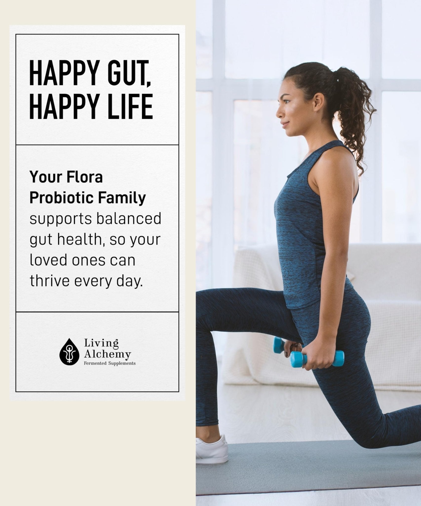 Your Flora Probiotic Family – Non-GMO Probiotics with Fermented Soybean, Banana, & Blueberry for Digestion & Gut Support – Prebiotics, Postbiotics, Digestive Enzymes – Living Alchemy, 60 Capsules - Maple Wellness Supplements