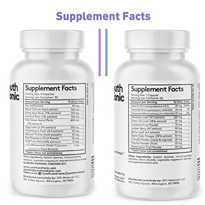 Youth & Tonic PMS & Menopause Bloating Relief Duo – Support for Puffiness, Hormonal Balance & Fluid Retention – Her Hormone Balance + Water Weight Away Natural Herbs for Women, 90 Capsules - Maple Wellness Supplements