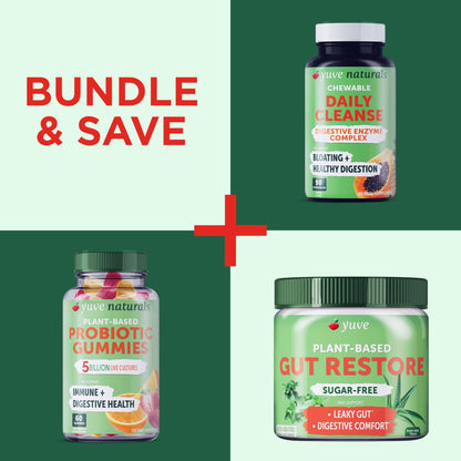 Yuve Natural Sugar Free Probiotic Gummies 5 Billion CFU, Helps with Constipation, Bloating & Leaky Gut - Vegan, Gluten-Free & Non-GMO - 60ct - Maple Wellness Supplements