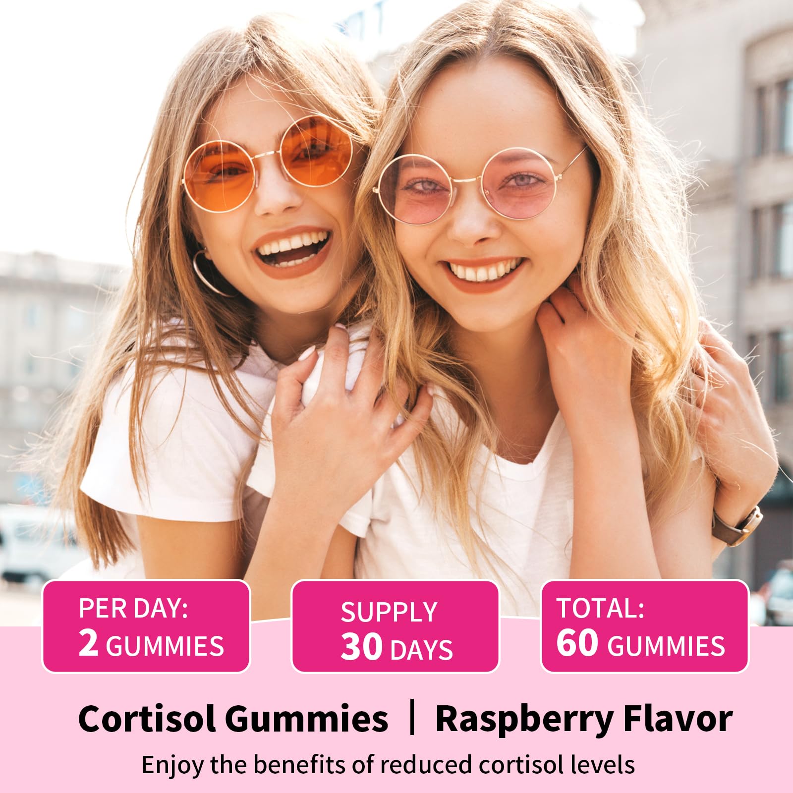 YXSW Cortisol Supplements Gummies for Women Sugar-Free Cortisol Gummies with Magnesium Glycinate Ashwagandha Rhodiola Rose for Relaxation, Focus, Zzz Support, Raspberry Flavor, 60 Count - Maple Wellness Supplements