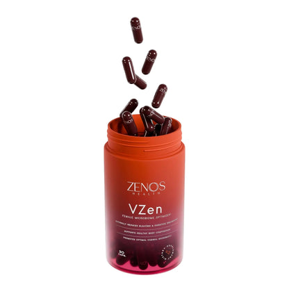 Zenos Health VZen Vaginal Probiotics for Women – Probiotics and Prebiotics for Digestive Health & Bloating Relief for Women – Improve Gut Health, Urinary Tract & Daily Wellness - Made in USA, 30 Caps - Maple Wellness Supplements