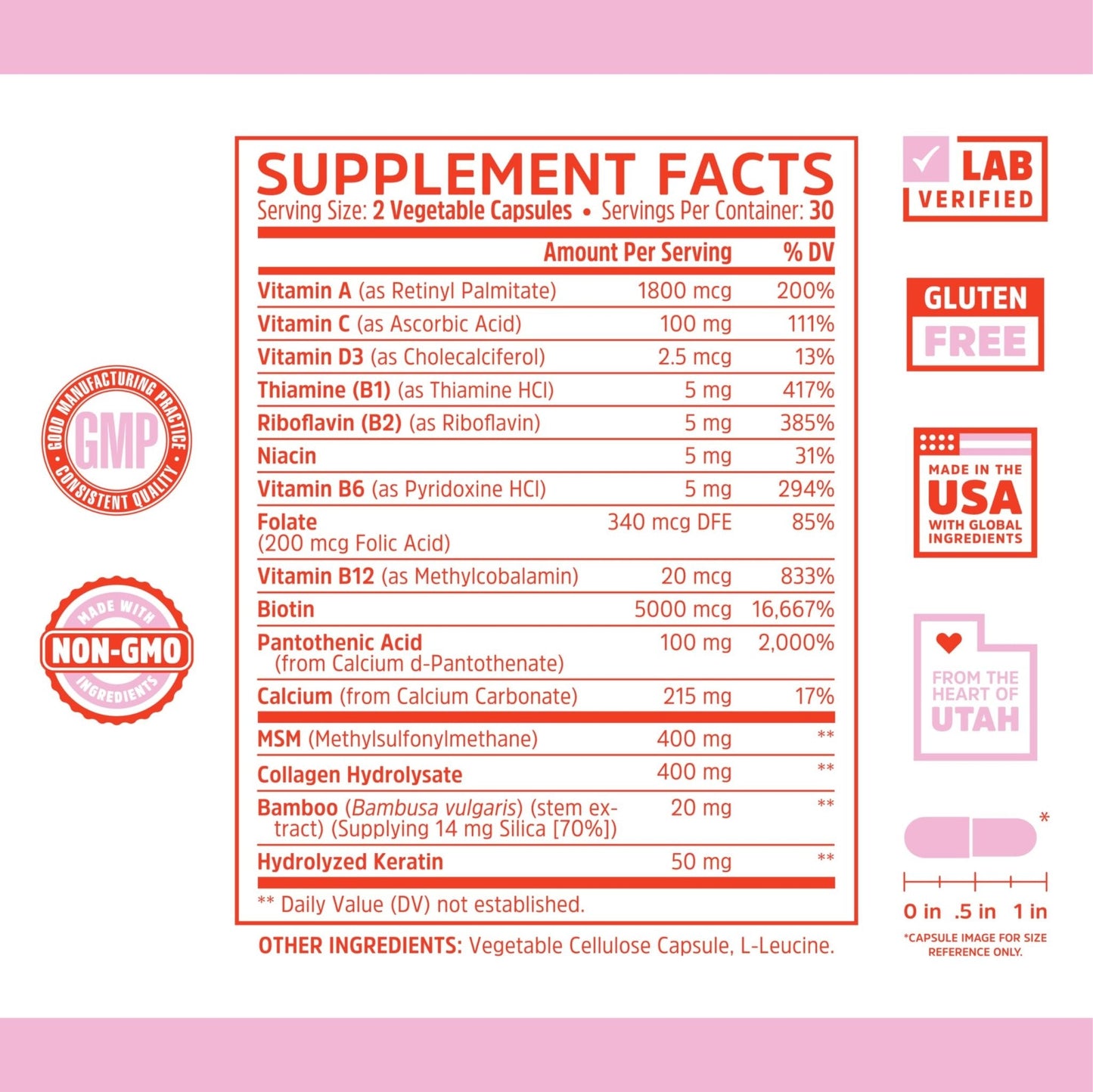 Zhou Hairfluence, Hair Growth Supplement with Biotin 5000mcg, Collagen, Keratin, - Maple Wellness Supplements