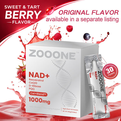 zooone NAD+ Supplement with Resveratrol, Liquid Designed to Help Support Absorption, 1000mg NMNH Supplement Alternative for Anti-Aging, Boost Energy, Support Cellular, 30 Pockets - Maple Wellness Supplements