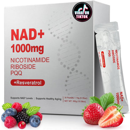 ZOROAHER 1000mg High-Potency NAD+ Liquid Supplement, Nicotinamide Riboside & Resveratrol with PQQ, Boosts Cellular Energy, Focus & Healthy Aging - 1 Pc - Maple Wellness Supplements